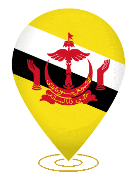 Brunei Drop Pin Heartbeat animated flag GIF