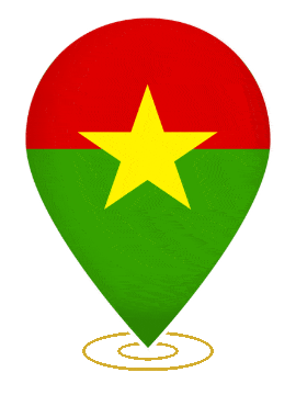Burkina Faso Drop Pin Heartbeat animated flag GIF
