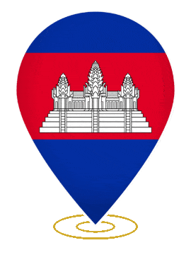 Cambodia Drop Pin Heartbeat animated flag GIF