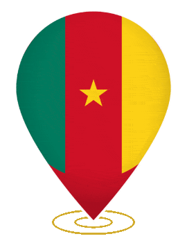Cameroon Drop Pin Heartbeat animated flag GIF