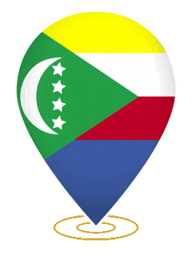 Comoros Drop Pin Heartbeat animated flag GIF