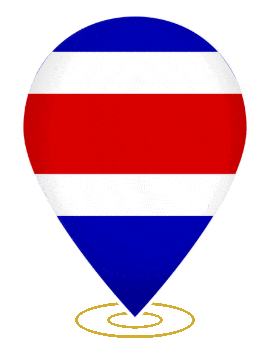 Costa Rica Drop Pin Heartbeat animated flag GIF