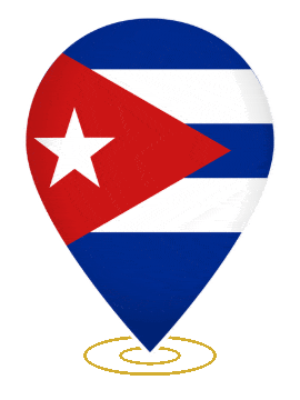 Cuba Drop Pin Heartbeat animated flag GIF