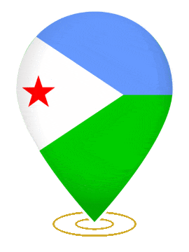 Djibouti Drop Pin Heartbeat animated flag GIF