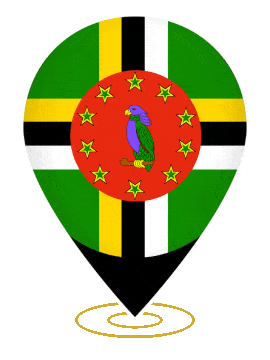 Dominica Drop Pin Heartbeat animated flag GIF