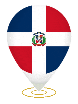 Dominican Republic Drop Pin Heartbeat animated flag GIF