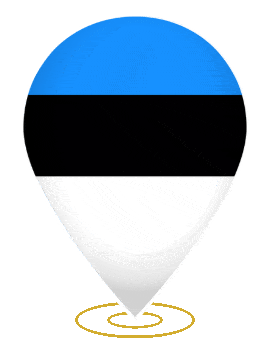 Estonia Drop Pin Heartbeat animated flag GIF