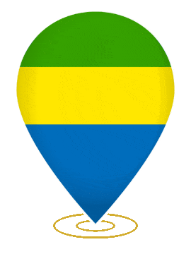 Gabon Drop Pin Heartbeat animated flag GIF