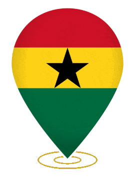 Ghana Drop Pin Heartbeat animated flag GIF