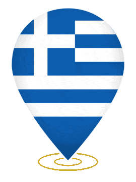 Greece Drop Pin Heartbeat animated flag GIF