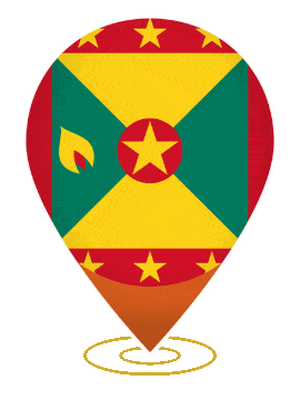 Grenada Drop Pin Heartbeat animated flag GIF