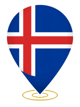 Iceland Drop Pin Heartbeat animated flag GIF