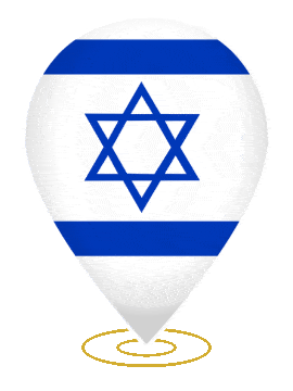 Israel Drop Pin Heartbeat animated flag GIF