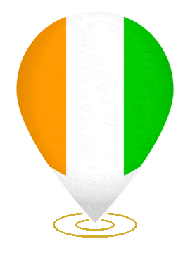Ivory Coast Drop Pin Heartbeat animated flag GIF