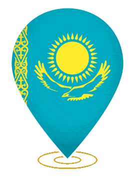 Kazakhstan Drop Pin Heartbeat animated flag GIF