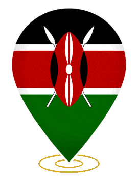Kenya Drop Pin Heartbeat animated flag GIF
