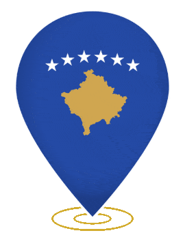 Kosovo Drop Pin Heartbeat animated flag GIF