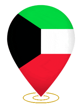 Kuwait Drop Pin Heartbeat animated flag GIF