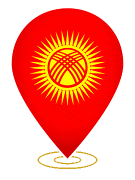 Kyrgyzstan Drop Pin Heartbeat animated flag GIF