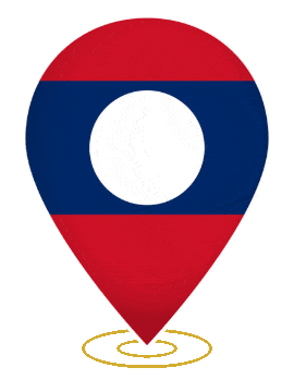 Laos Drop Pin Heartbeat animated flag GIF