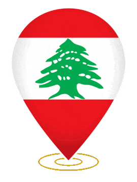 Lebanon Drop Pin Heartbeat animated flag GIF