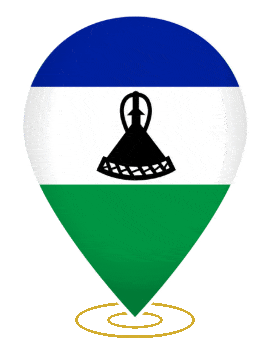 Lesotho Drop Pin Heartbeat animated flag GIF