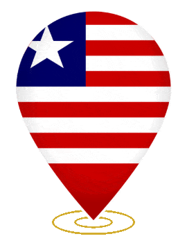 Liberia Drop Pin Heartbeat animated flag GIF