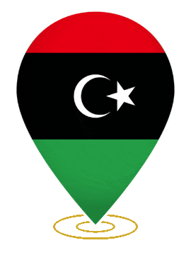Libya Drop Pin Heartbeat animated flag GIF
