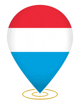 Luxembourg Drop Pin Heartbeat animated flag GIF