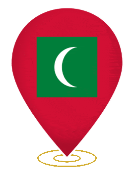 Maldives Drop Pin Heartbeat animated flag GIF