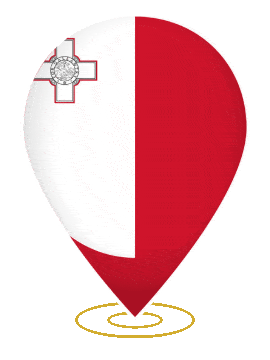 Malta Drop Pin Heartbeat animated flag GIF