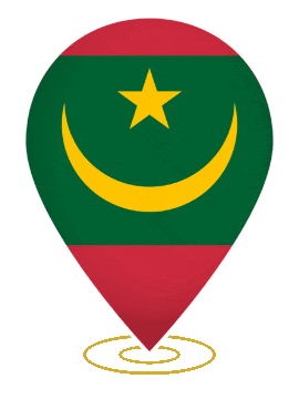 Mauritania Drop Pin Heartbeat animated flag GIF