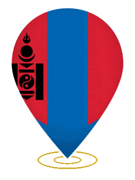 Mongolia Drop Pin Heartbeat animated flag GIF