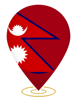 Nepal Drop Pin Heartbeat animated flag GIF