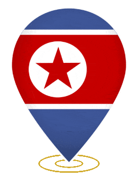 North Korea Drop Pin Heartbeat animated flag GIF