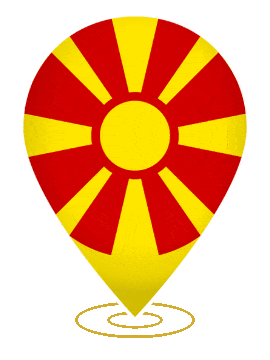 North Macedonia Drop Pin Heartbeat animated flag GIF
