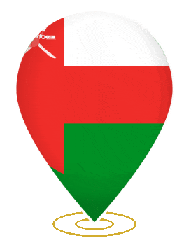 Oman Drop Pin Heartbeat animated flag GIF