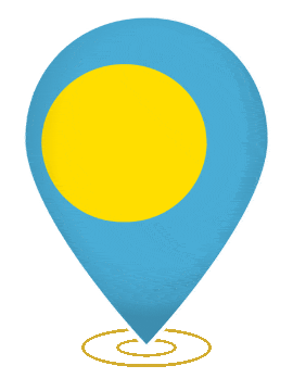 Palau Drop Pin Heartbeat animated flag GIF