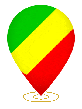 Republic Of The Congo Drop Pin Heartbeat animated flag GIF
