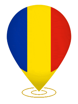 Romania Drop Pin Heartbeat animated flag GIF