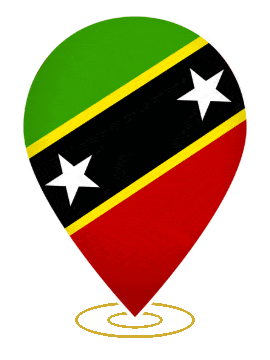 Saint Kitts And Nevis Drop Pin Heartbeat animated flag GIF
