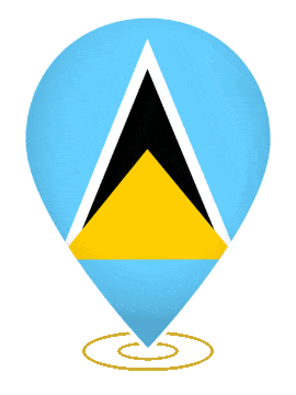 Saint Lucia Drop Pin Heartbeat animated flag GIF