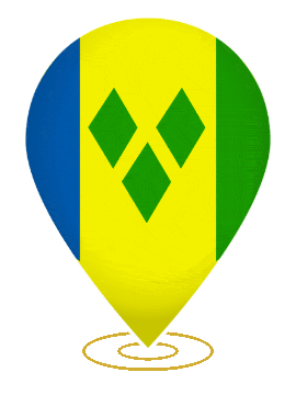 Saint Vincent And The Grenadines Drop Pin Heartbeat animated flag GIF