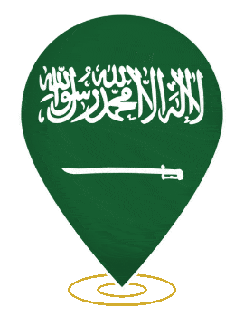 Saudi Arabia Drop Pin Heartbeat animated flag GIF