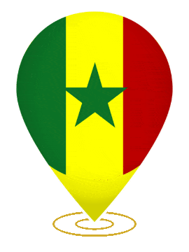 Senegal Drop Pin Heartbeat animated flag GIF