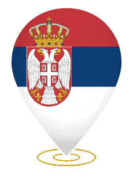 Serbia Drop Pin Heartbeat animated flag GIF