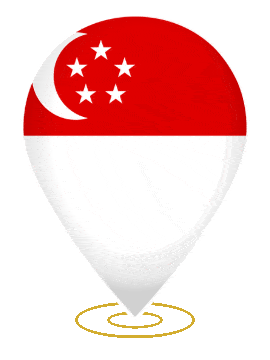 Singapore Drop Pin Heartbeat animated flag GIF
