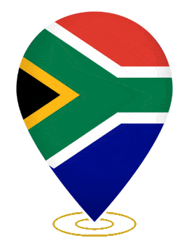 South Africa Drop Pin Heartbeat animated flag GIF