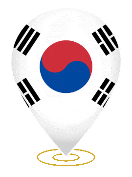 South Korea Drop Pin Heartbeat animated flag GIF