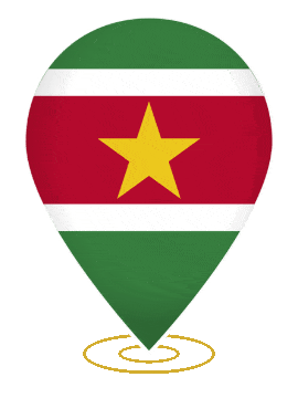 Suriname Drop Pin Heartbeat animated flag GIF